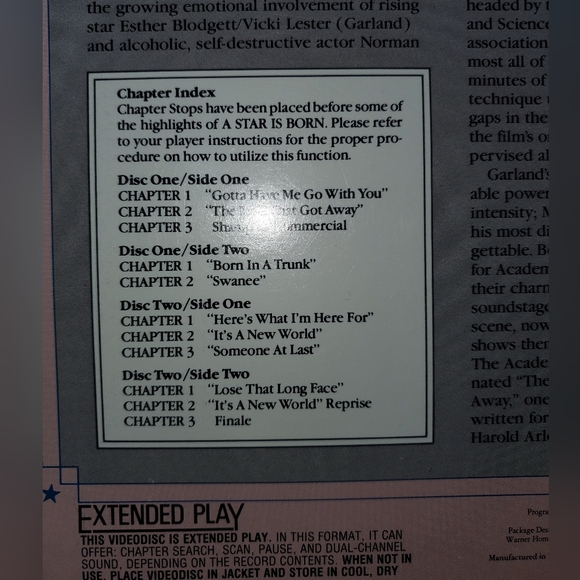 A Star Is Born 2 Laserdiscs 1954 Judy Garland James/Mason film (produced 1983) - Picture 4 of 12